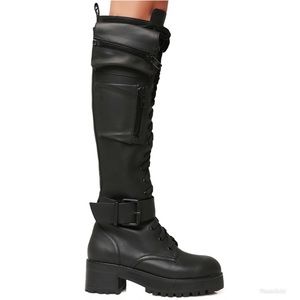 Dolls Kill Obsidian Pocket Combat Boots